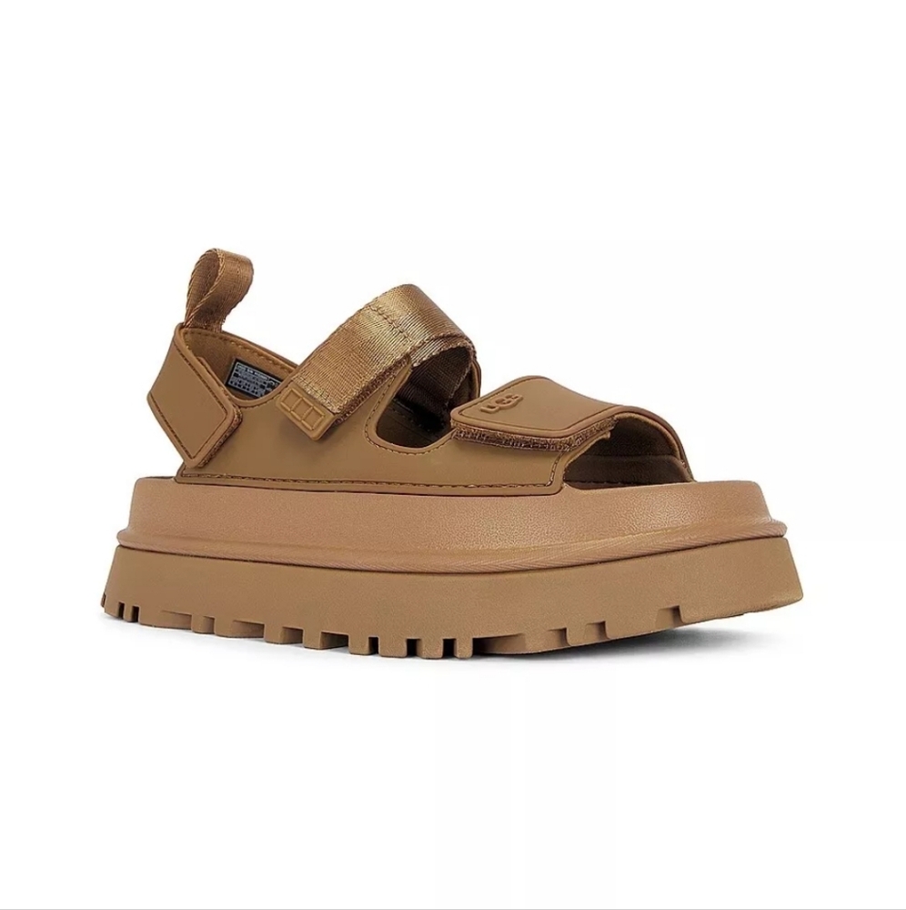 UGG Goldenglow Slingback Sandal in Bison Brown Size 10